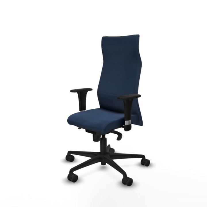 Albacete XL sincro similpiel azul marino brazos 1D base nailon ruedas 65 mm nailon