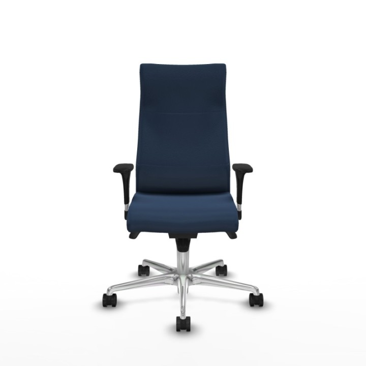 Albacete XL sincro similpiel azul marino brazos 1D base aluminio ruedas 65 mm nailon