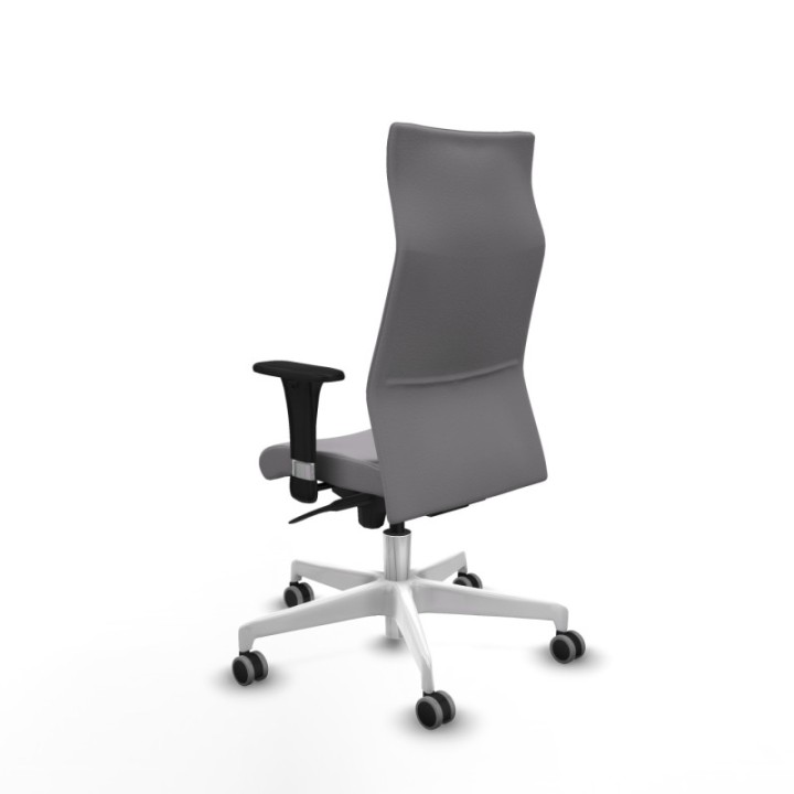 Albacete XL sincro similpiel gris brazos 1D base blanca ruedas 65mm engomadas