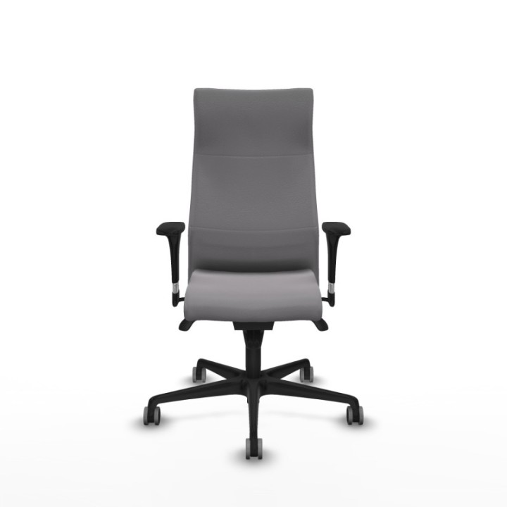 Albacete XL sincro similpiel gris brazos 1D base nailon ruedas 65mm engomadas