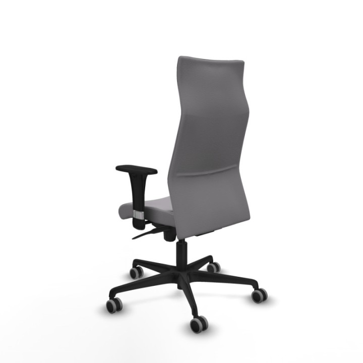 Albacete XL sincro similpiel gris brazos 1D base nailon ruedas 65mm engomadas