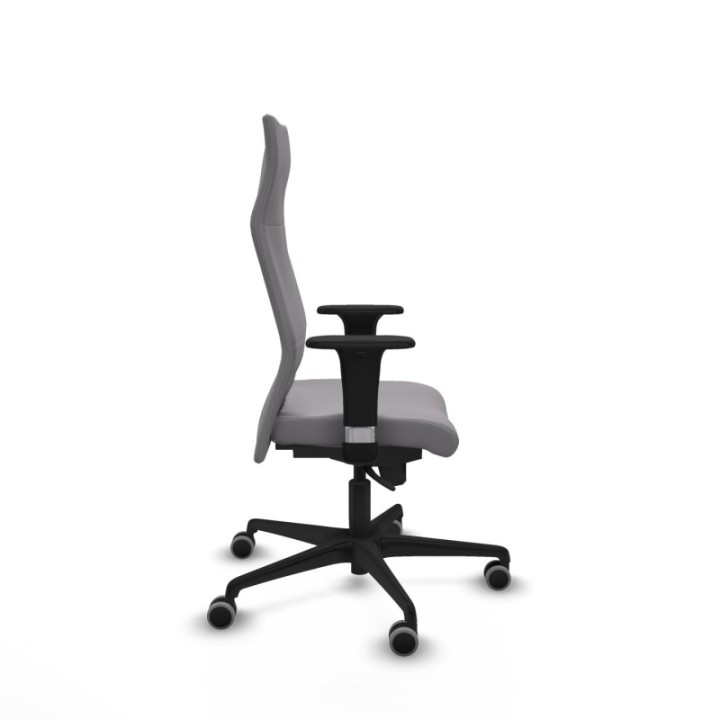 Albacete XL sincro similpiel gris brazos 1D base nailon ruedas 65mm engomadas