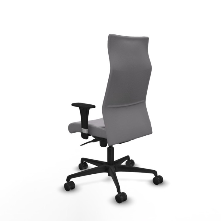 Albacete XL sincro similpiel gris brazos 1D base nailon ruedas 65 mm nailon