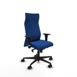 Albacete XL sincro similpiel azul brazos 1D base nailon ruedas 65 mm nailon