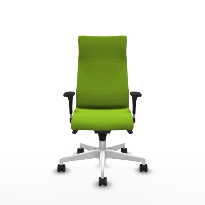 Albacete XL sincro similpiel pistacho brazos 1D base blanca ruedas 65 mm nailon