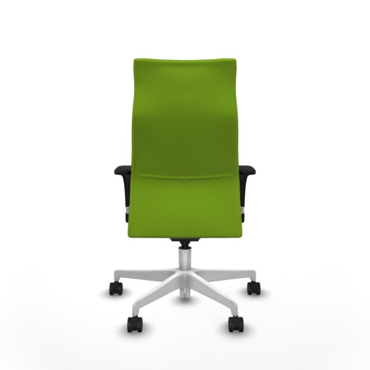 Albacete XL sincro similpiel pistacho brazos 1D base blanca ruedas 65 mm nailon