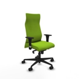 Albacete XL sincro similpiel pistacho brazos 1D base nailon ruedas 65 mm nailon