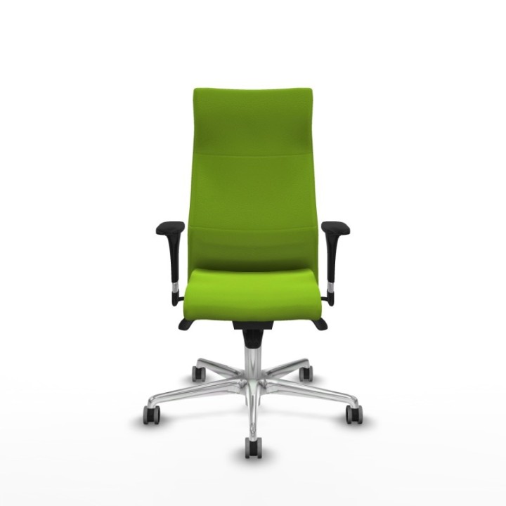 Albacete XL sincro similpiel pistacho brazos 1D base aluminio ruedas 65mm engomadas