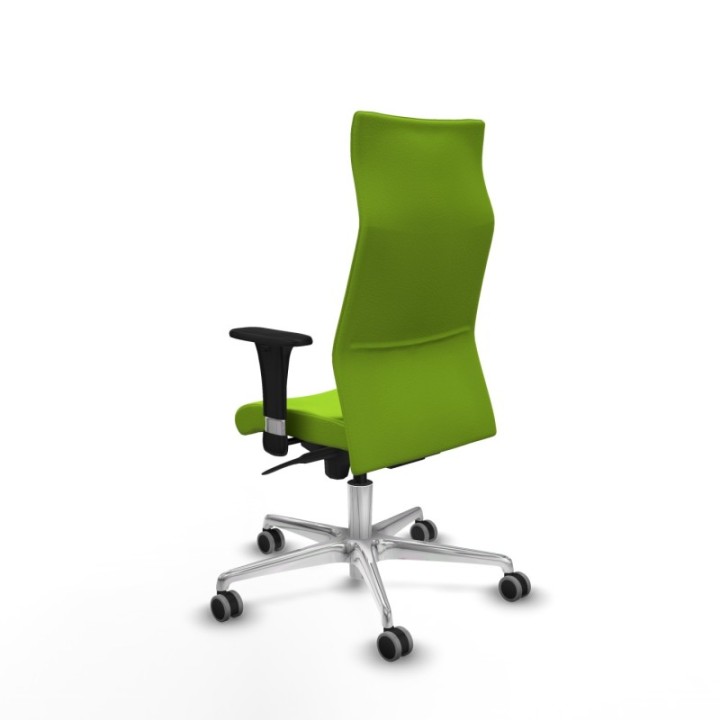 Albacete XL sincro similpiel pistacho brazos 1D base aluminio ruedas 65mm engomadas