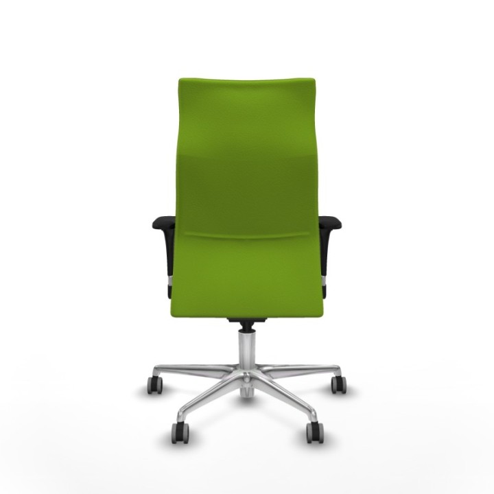 Albacete XL sincro similpiel pistacho brazos 1D base aluminio ruedas 65mm engomadas