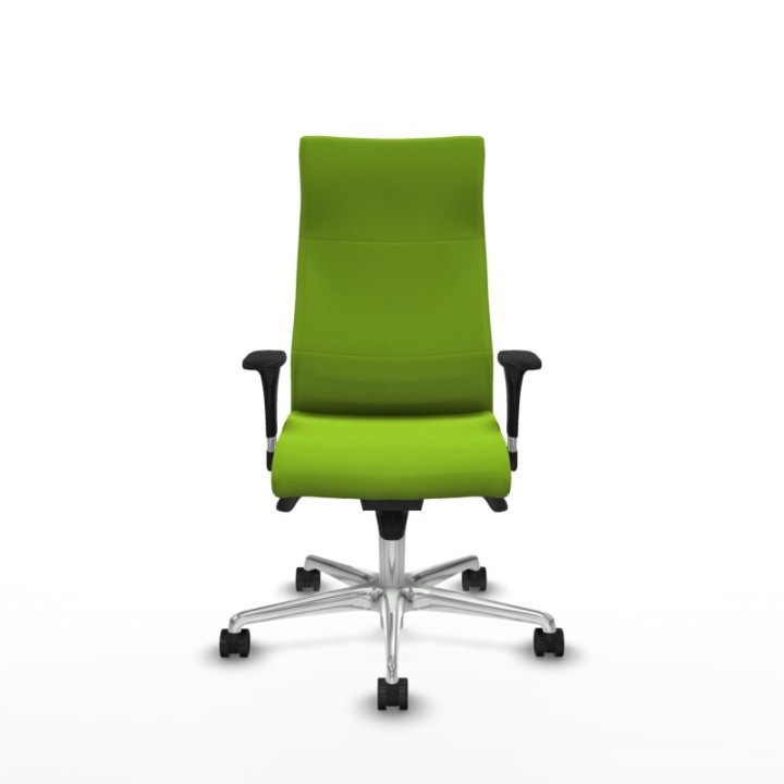 Albacete XL sincro similpiel pistacho brazos 1D base aluminio ruedas 65 mm nailon