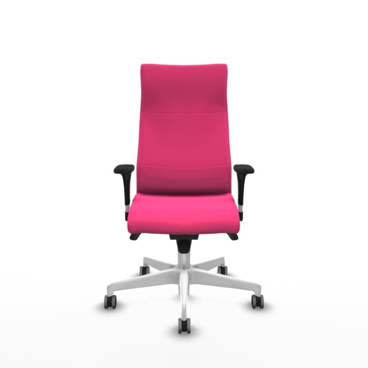 Albacete XL sincro similpiel rosa brazos 1D base blanca ruedas 65mm engomadas