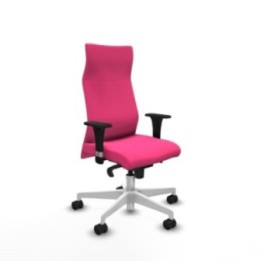 Albacete XL sincro similpiel rosa brazos 1D base blanca ruedas 65 mm nailon