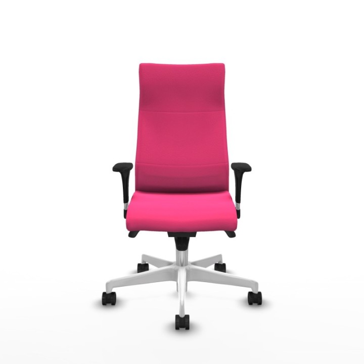 Albacete XL sincro similpiel rosa brazos 1D base blanca ruedas 65 mm nailon