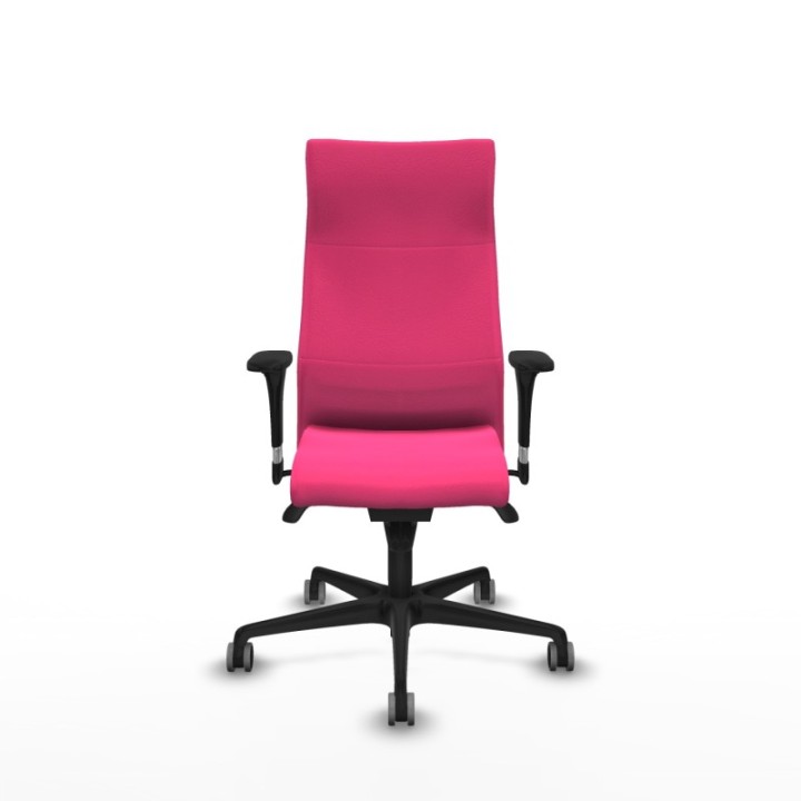 Albacete XL sincro similpiel rosa brazos 1D base nailon ruedas 65mm engomadas