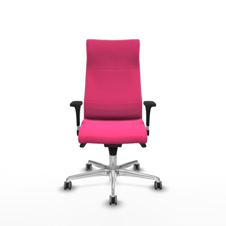 Albacete XL sincro similpiel rosa brazos 1D base aluminio ruedas 65mm engomadas