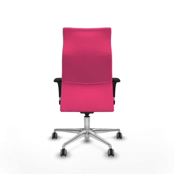 Albacete XL sincro similpiel rosa brazos 1D base aluminio ruedas 65mm engomadas