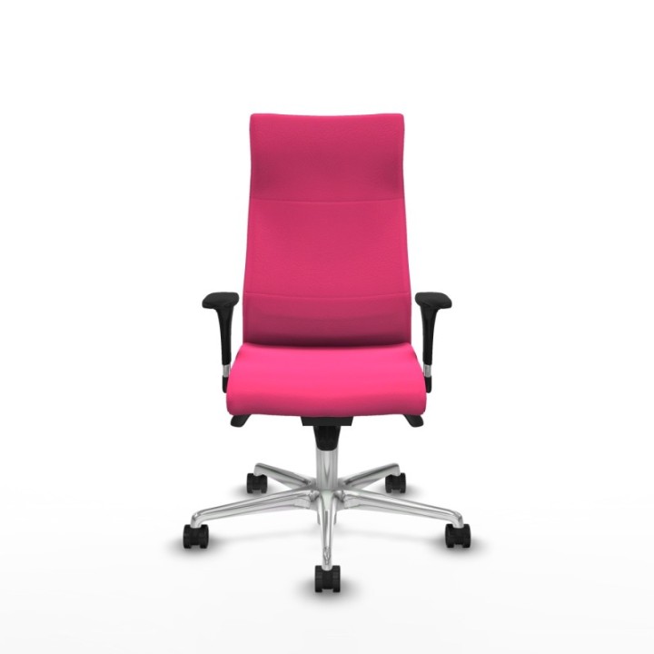 Albacete XL sincro similpiel rosa brazos 1D base aluminio ruedas 65 mm nailon