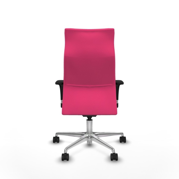 Albacete XL sincro similpiel rosa brazos 1D base aluminio ruedas 65 mm nailon