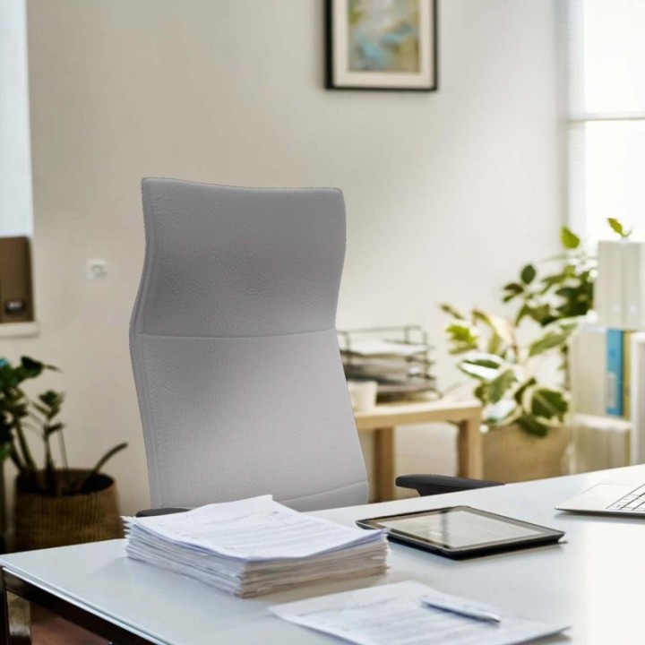 Albacete XL sincro similpiel rosa brazos 1D base aluminio ruedas 65 mm nailon