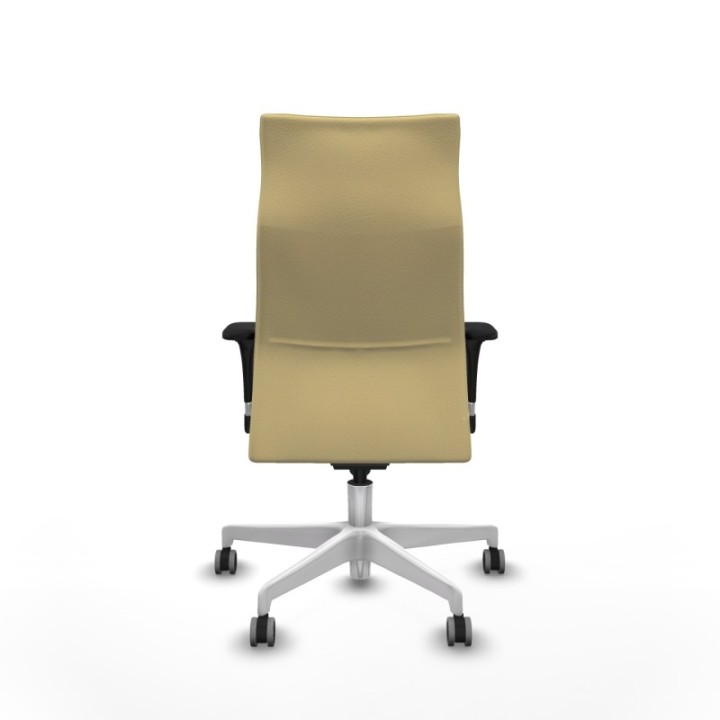 Albacete XL sincro similpiel crema brazos 1D base blanca ruedas 65mm engomadas