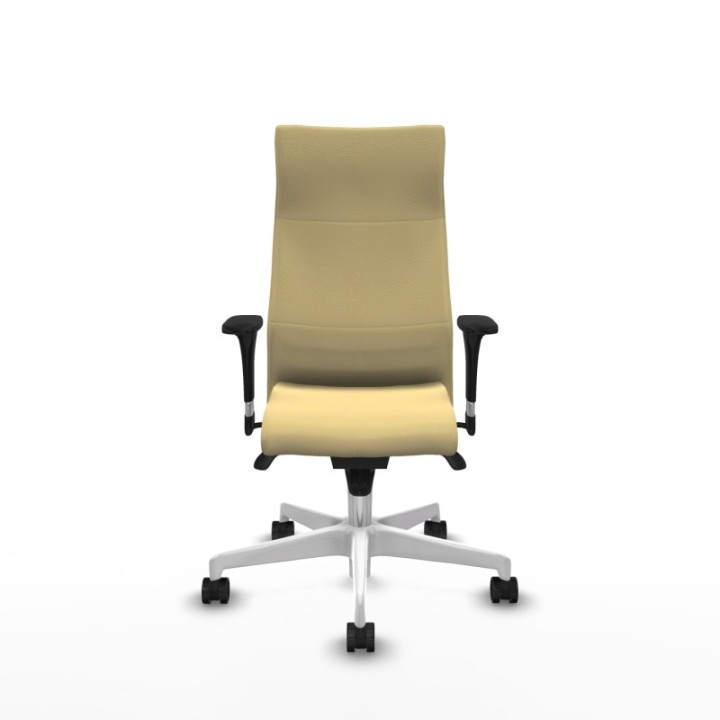 Albacete XL sincro similpiel crema brazos 1D base blanca ruedas 65 mm nailon