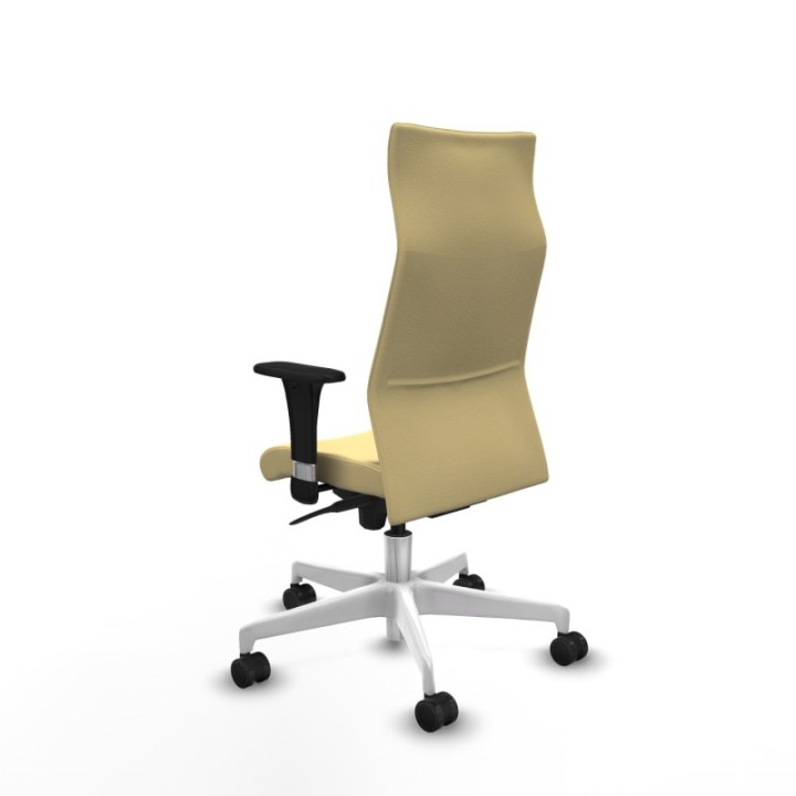 Albacete XL sincro similpiel crema brazos 1D base blanca ruedas 65 mm nailon