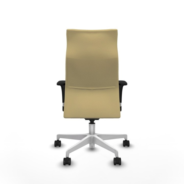 Albacete XL sincro similpiel crema brazos 1D base blanca ruedas 65 mm nailon