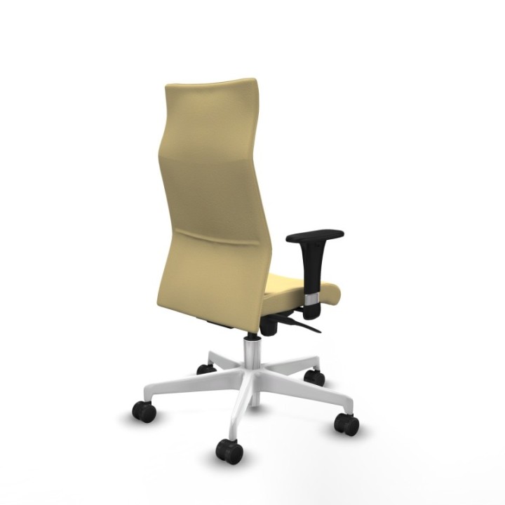 Albacete XL sincro similpiel crema brazos 1D base blanca ruedas 65 mm nailon