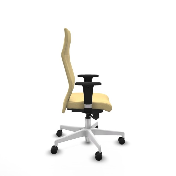 Albacete XL sincro similpiel crema brazos 1D base blanca ruedas 65 mm nailon