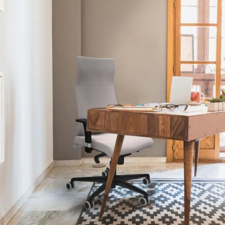 Albacete XL sincro similpiel crema brazos 1D base nailon ruedas 65mm engomadas