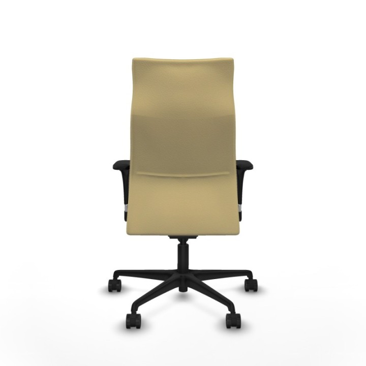 Albacete XL sincro similpiel crema brazos 1D base nailon ruedas 65 mm nailon