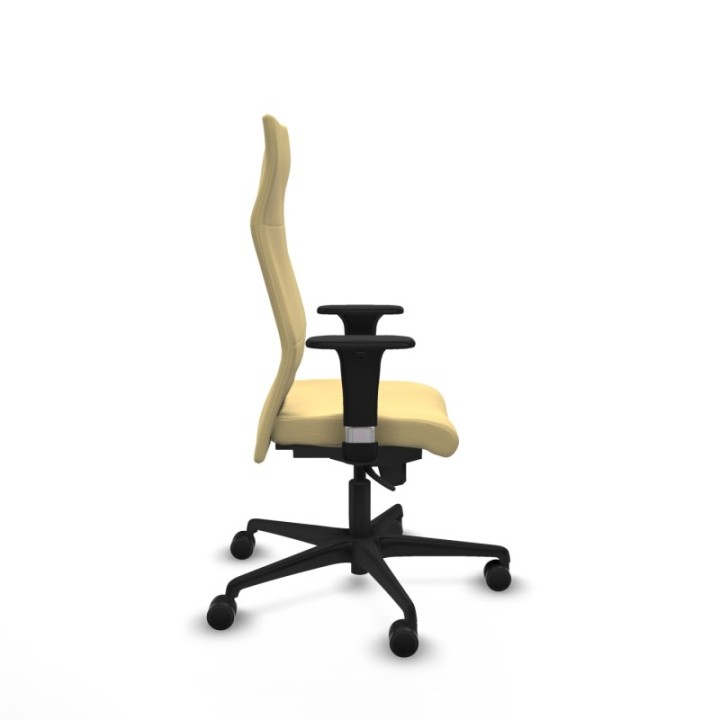 Albacete XL sincro similpiel crema brazos 1D base nailon ruedas 65 mm nailon