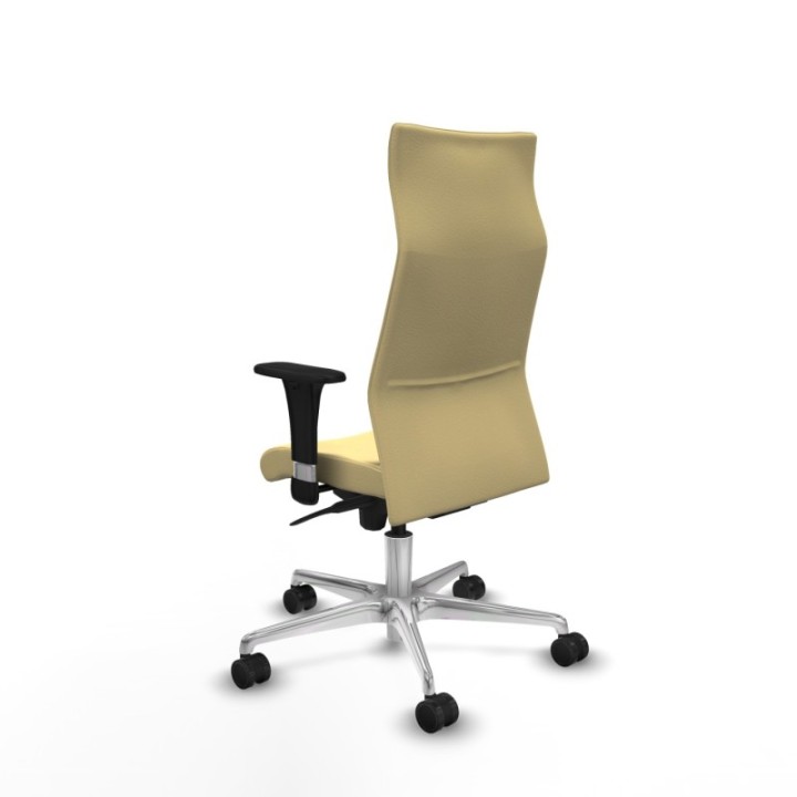 Albacete XL sincro similpiel crema brazos 1D base aluminio ruedas 65 mm nailon