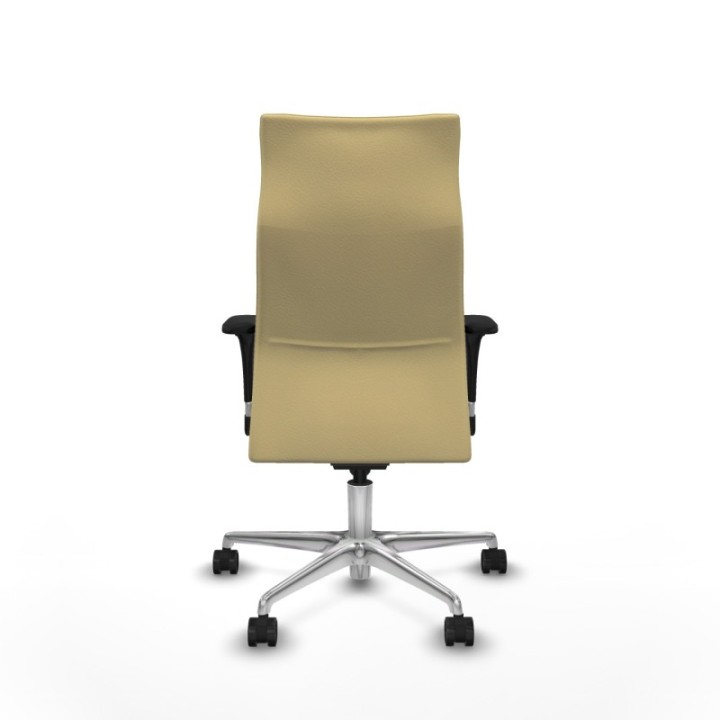 Albacete XL sincro similpiel crema brazos 1D base aluminio ruedas 65 mm nailon