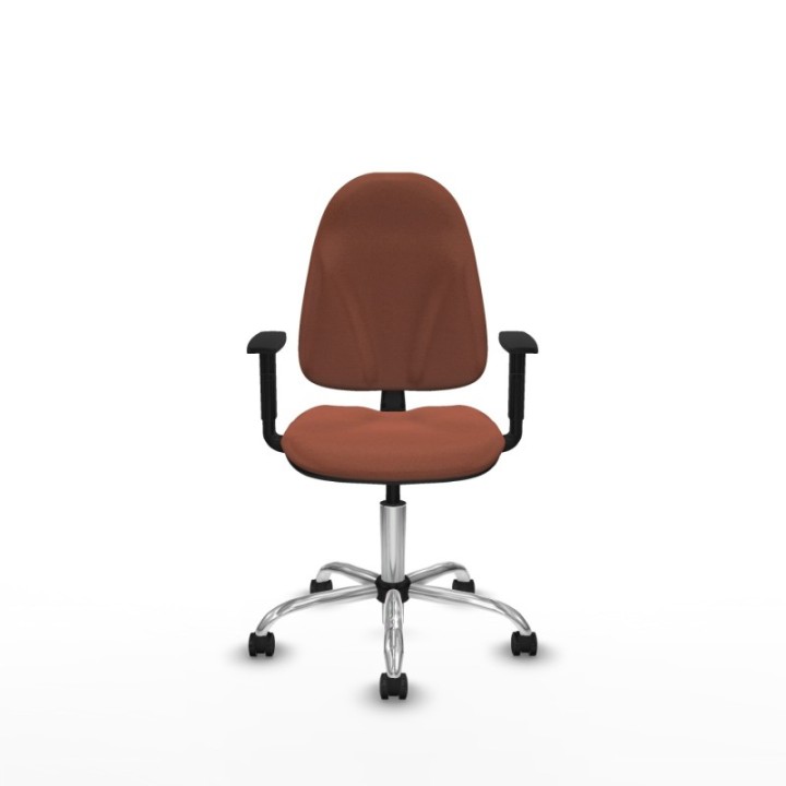 Algarra CP bali marrón brazos 1D base cromada ruedas autofrenantes 50mm