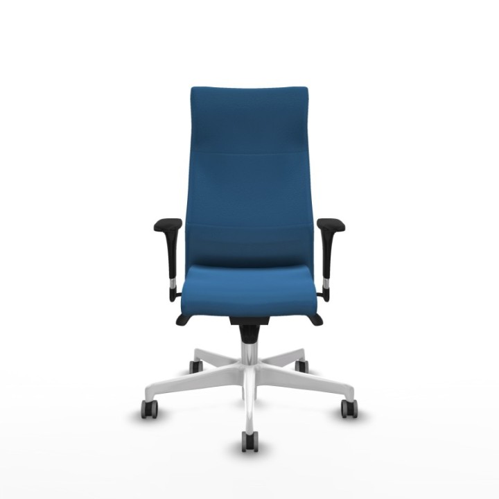 Albacete XL sincro similpiel azul claro brazos 1D base blanca ruedas 65mm engomadas