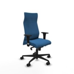 Albacete XL sincro similpiel azul claro brazos 1D base nailon ruedas 65 mm nailon