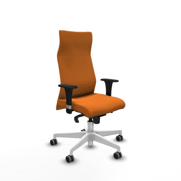 Albacete XL sincro similpiel naranja brazos 1D base blanca ruedas 65mm engomadas