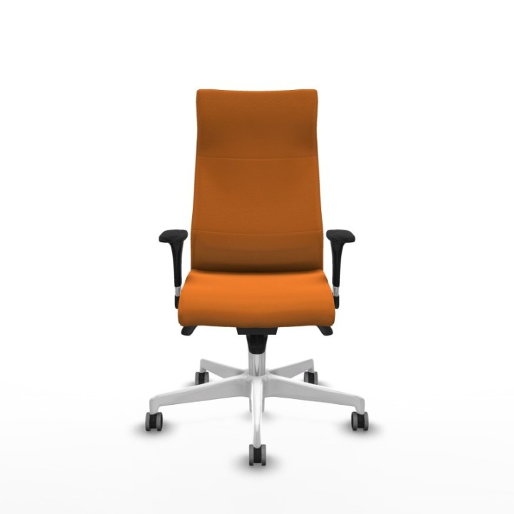 Albacete XL sincro similpiel naranja brazos 1D base blanca ruedas 65mm engomadas