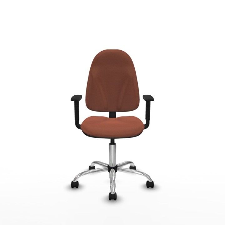 Algarra CP bali marrón brazos 1D base cromada ruedas nailon 50mm