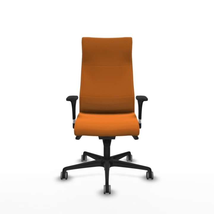 Albacete XL sincro similpiel naranja brazos 1D base nailon ruedas 65mm engomadas