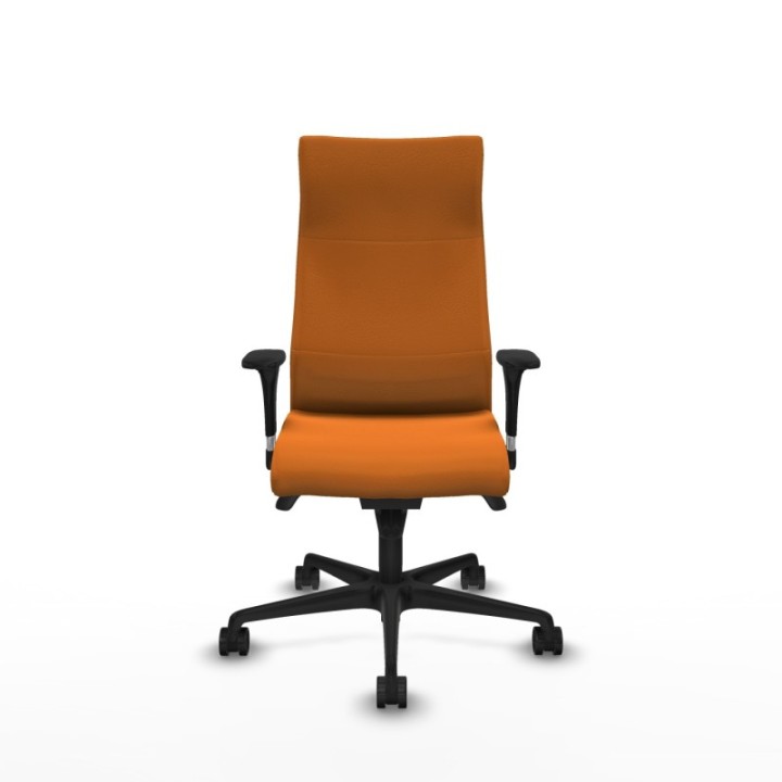 Albacete XL sincro similpiel naranja brazos 1D base nailon ruedas 65 mm nailon