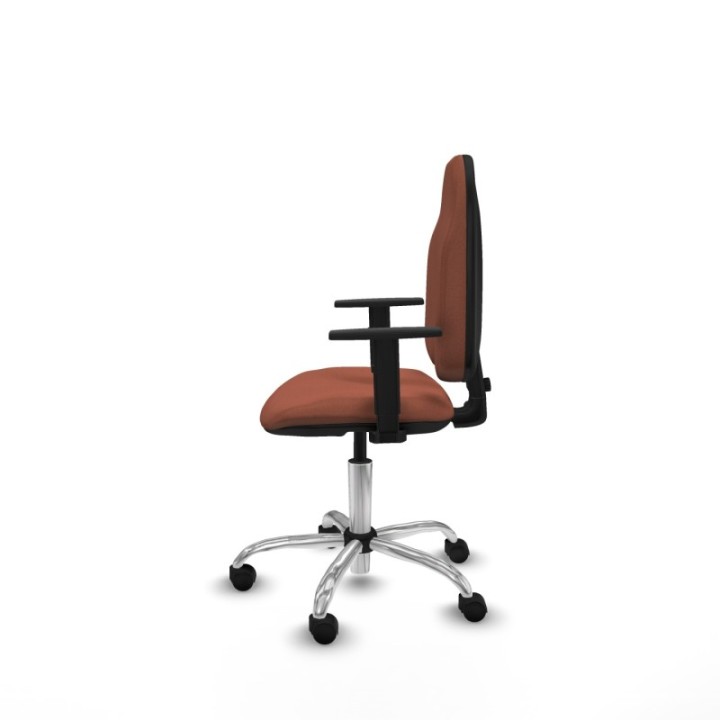 Algarra CP bali marrón brazos 1D base cromada ruedas nailon 50mm