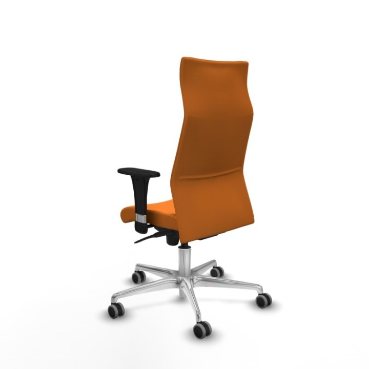 Albacete XL sincro similpiel naranja brazos 1D base aluminio ruedas 65mm engomadas