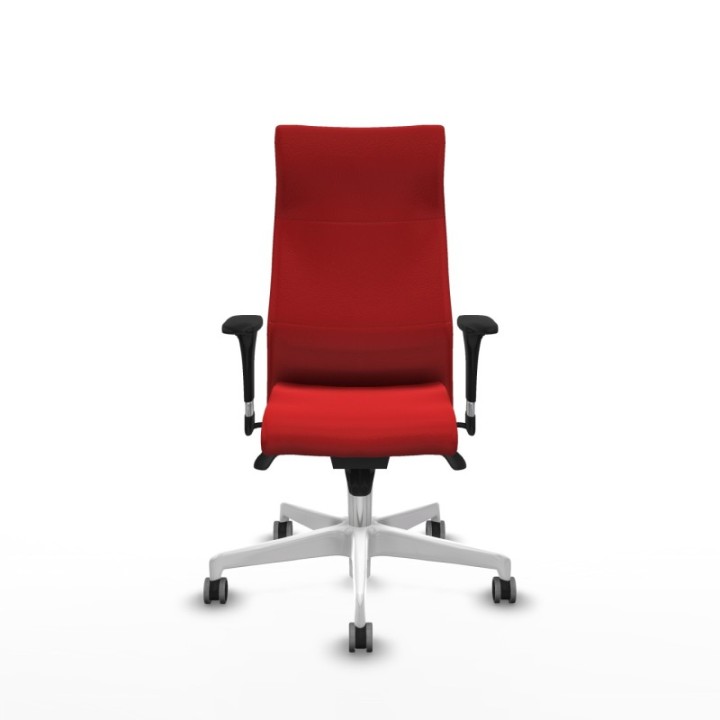 Albacete XL sincro similpiel rojo brazos 1D base blanca ruedas 65mm engomadas