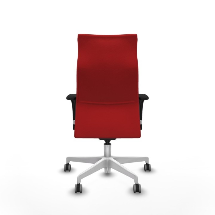 Albacete XL sincro similpiel rojo brazos 1D base blanca ruedas 65mm engomadas