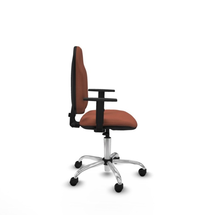 Algarra CP bali marrón brazos 1D base cromada ruedas nailon 50mm