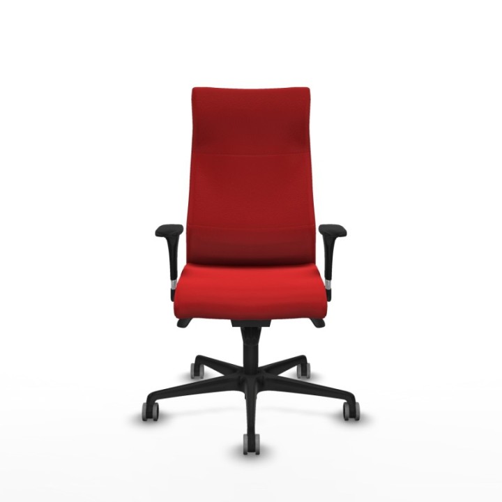 Albacete XL sincro similpiel rojo brazos 1D base nailon ruedas 65mm engomadas