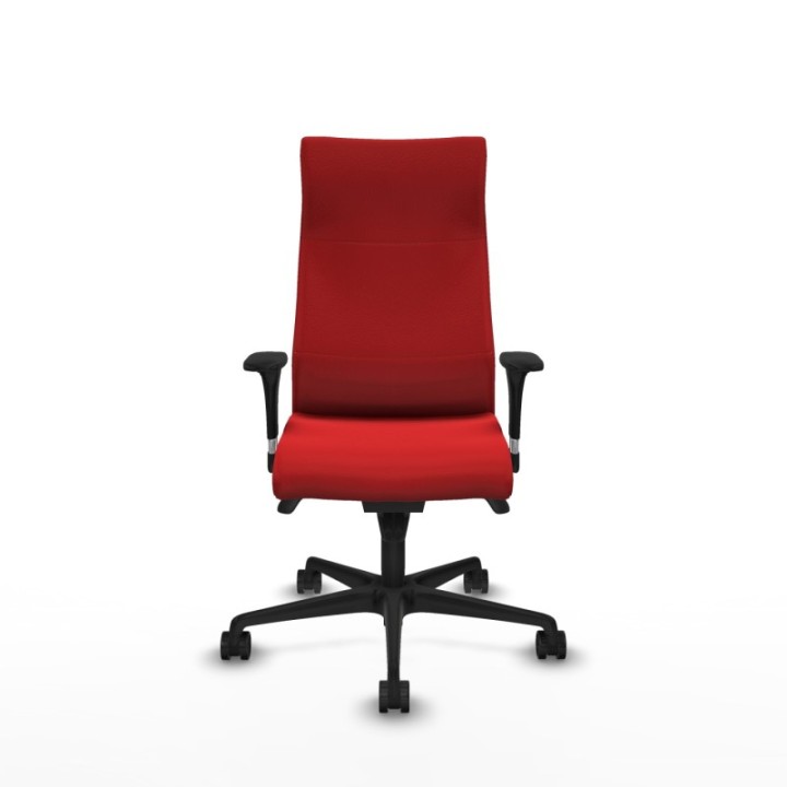 Albacete XL sincro similpiel rojo brazos 1D base nailon ruedas 65 mm nailon